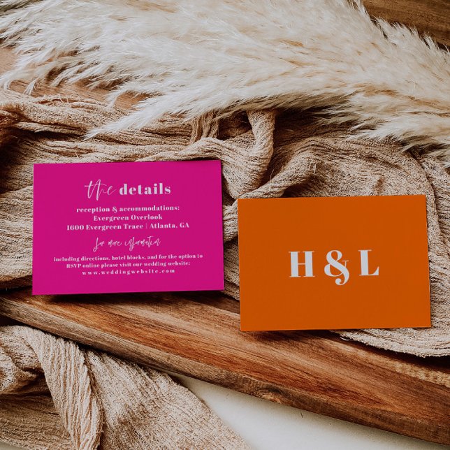 D'accompagnement Carte d'informations sur le Mariage en gras rose c (Créateur téléchargé)