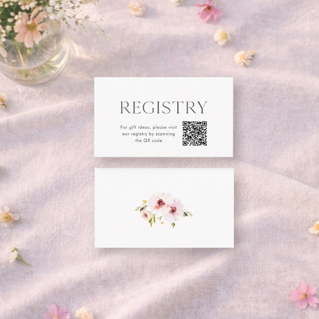 D'accompagnement Carte d'inscription de mariage florale avec code Q (Créateur téléchargé)