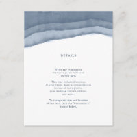 Carte d'insertion aquarelle ombrée bleu ardoise po