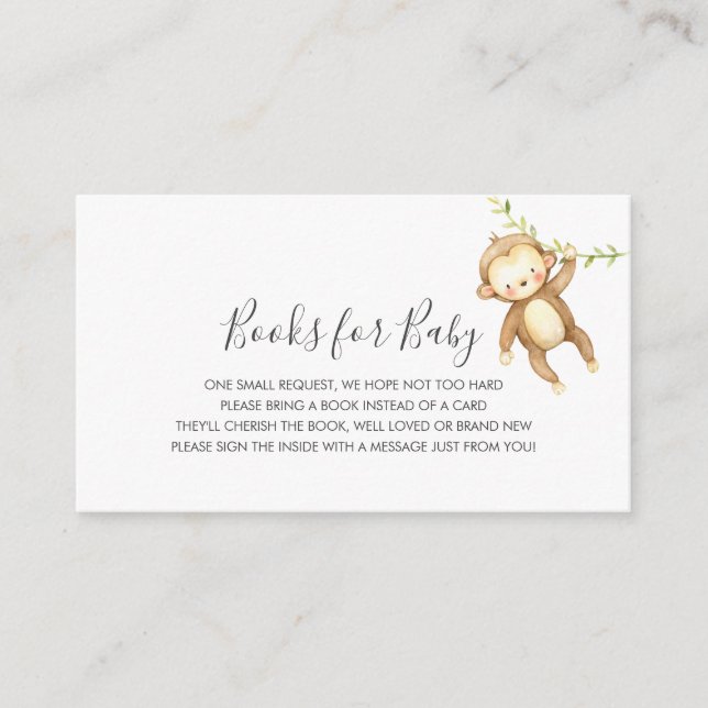 D'accompagnement Carte d'insertion de Baby shower de demande de liv (Devant)