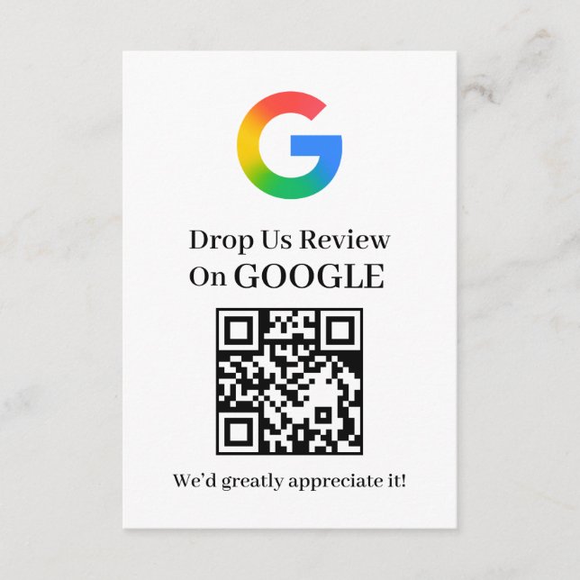 D'accompagnement Carte d'insertion de commentaires QR pour entrepri (Devant)