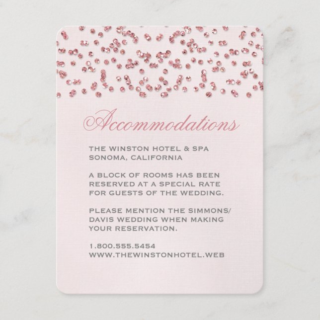 D'accompagnement Carte d'insertion de Confetti Mariage de look Part (Devant)