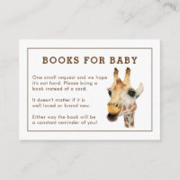 Carte d'insertion de demande de Baby shower Giraff