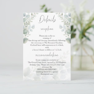 D'accompagnement Carte d'insertion de détails de mariage à feuille 