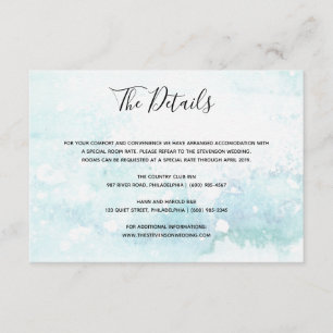 D'accompagnement Carte d'insertion de détails de mariage à l'aquare