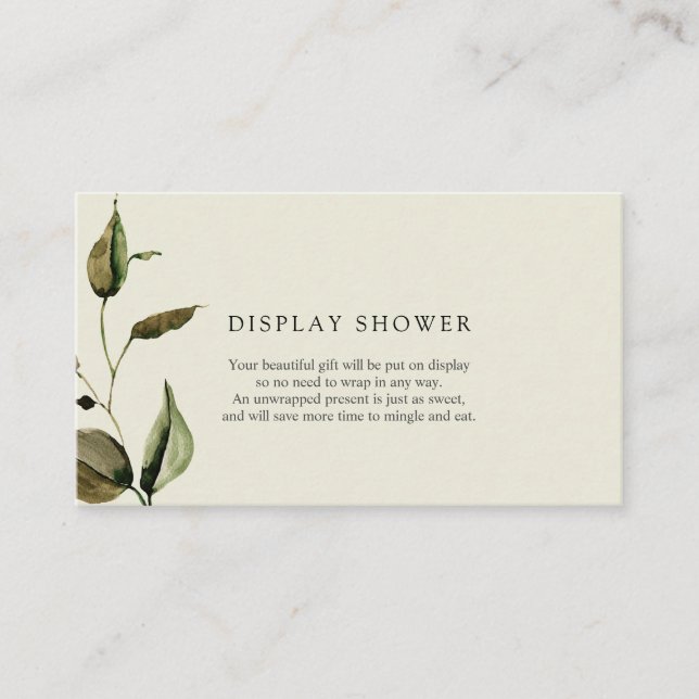 D'accompagnement Carte d'insertion de douche d'affichage Baby showe (Devant)