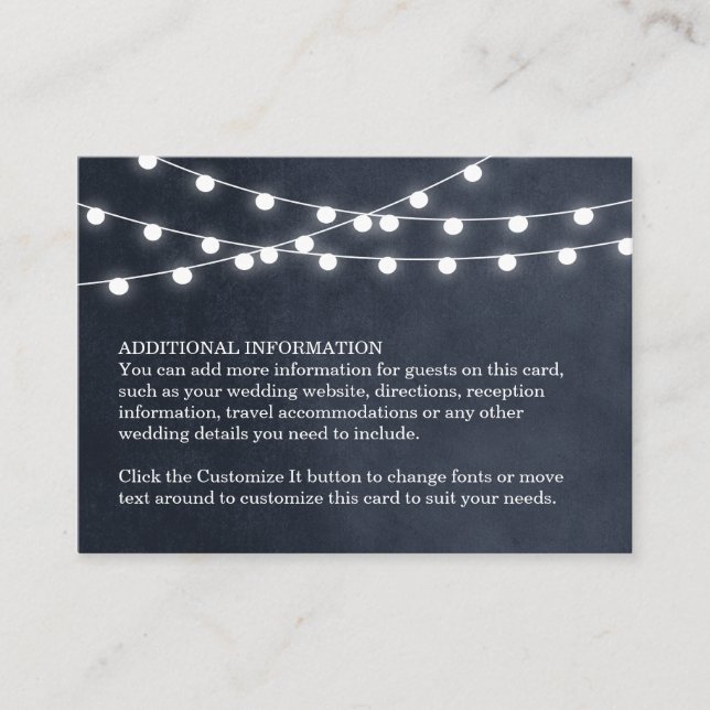 D'accompagnement Carte d'insertion de Mariage à chaîne bleue de min (Devant)
