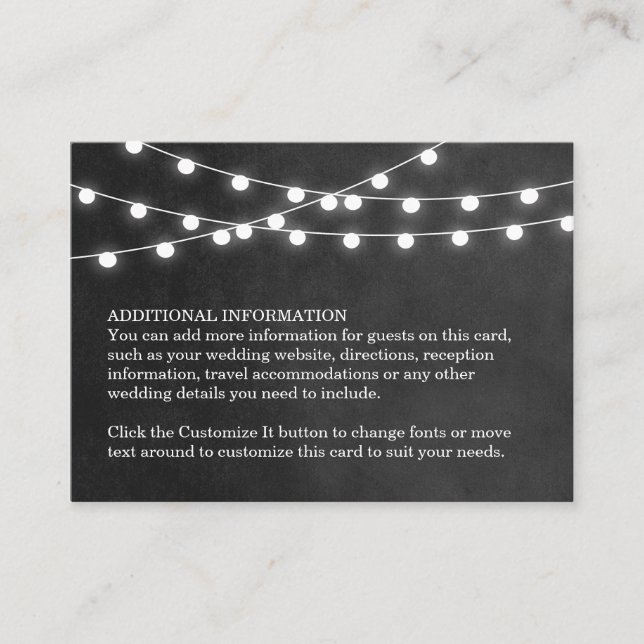 D'accompagnement Carte d'insertion de Mariage de voyants de chaîne  (Devant)