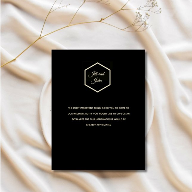 D'accompagnement Carte d'insertion de mariage élégante noir or   (Créateur téléchargé)