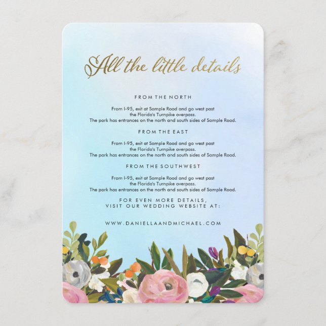 D'accompagnement Carte d'insertion de Mariage Floral Dream Garden (Devant)