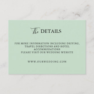 D'accompagnement Carte d'insertion de mariage minimal vert sauge