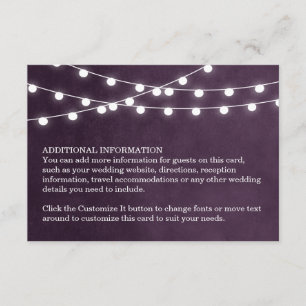 D'accompagnement Carte d'insertion de Mariage Plum String Lights