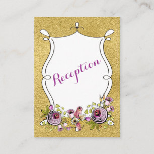 D'accompagnement Carte d'insertion de Mariage Whimsical   FAUX Gold