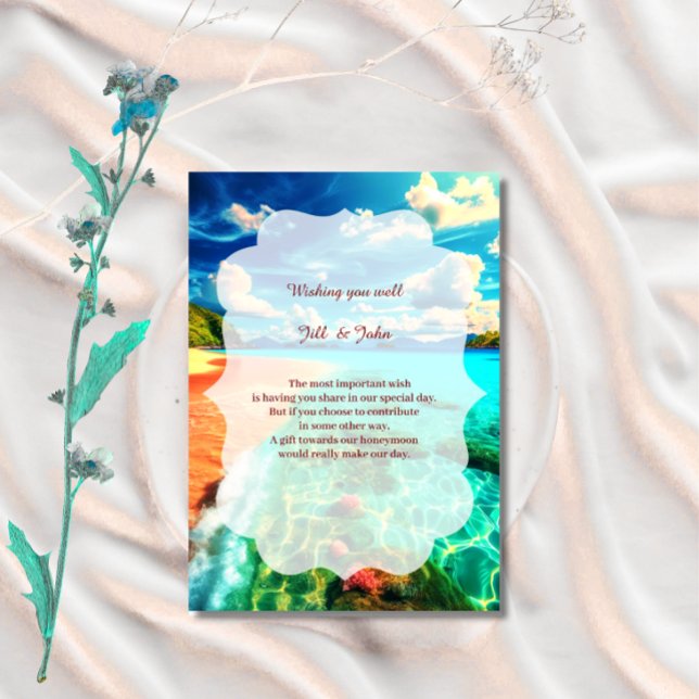 D'accompagnement Carte d'insertion de plage tropicale pour mariage (Créateur téléchargé)