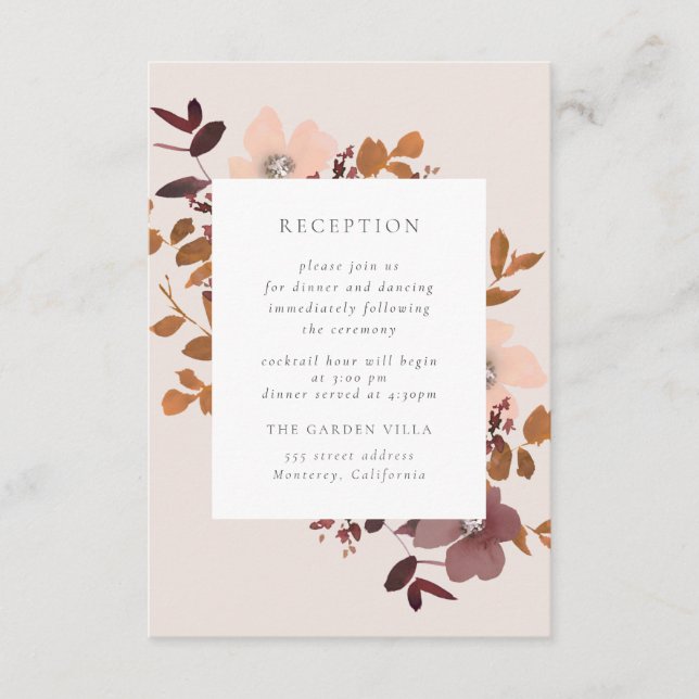 D'accompagnement Carte d'insertion de réception Garden Love (Devant)