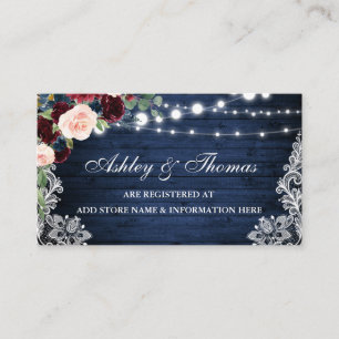 D'accompagnement Carte d'insertion de registre de Mariage Floral bl