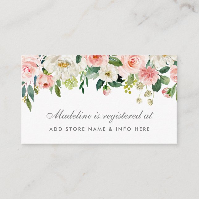 D'accompagnement Carte d'insertion de registre rose Fête des mariée (Devant)