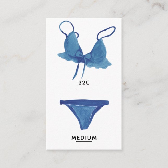 D'accompagnement Carte d'insertion de taille de lingerie (Devant)