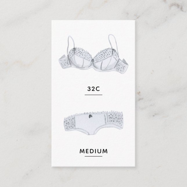 D'accompagnement Carte d'insertion de taille de lingerie nuptiale (Devant)