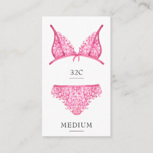 D'accompagnement Carte d'insertion de taille de lingerie rose