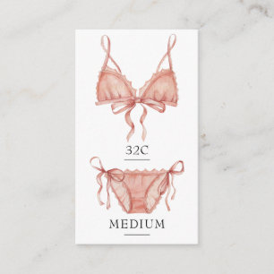 D'accompagnement Carte d'insertion de taille de lingerie rose frile