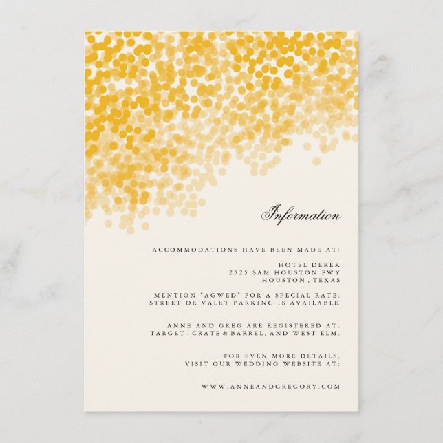 D'accompagnement Carte d'insertion d'informations du Mariage de dou (Devant)