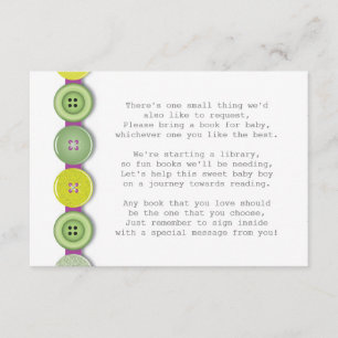 D'accompagnement Carte d'insertion du Baby shower Bouton Cute
