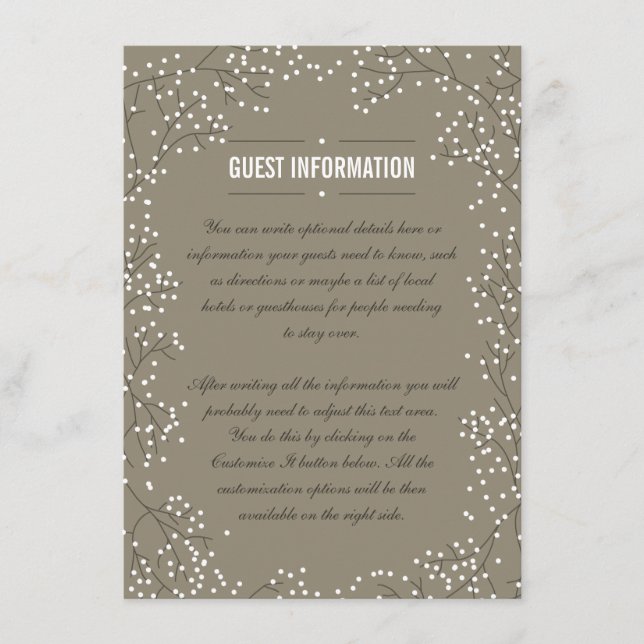 D'accompagnement Carte d'insertion du Mariage Brown de la respirati (Devant)