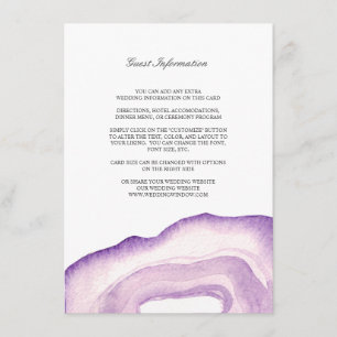 D'accompagnement Carte d'insertion du Mariage d'aquarelle Lavande
