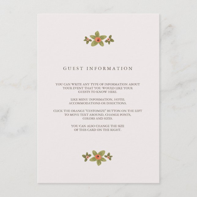 D'accompagnement Carte d'insertion du Mariage Spring Buds (Devant)