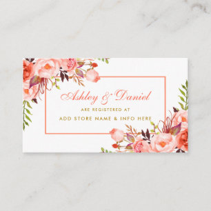 D'accompagnement Carte d'insertion du registre Mariage Coral Gold