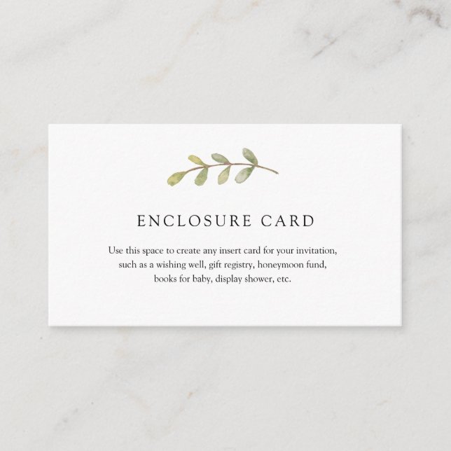 D'accompagnement Carte d'insertion Eucalyptus (Devant)