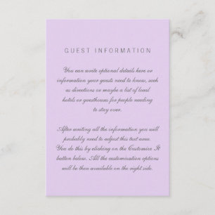 D'accompagnement Carte d'insertion Lilac Simple Mariage