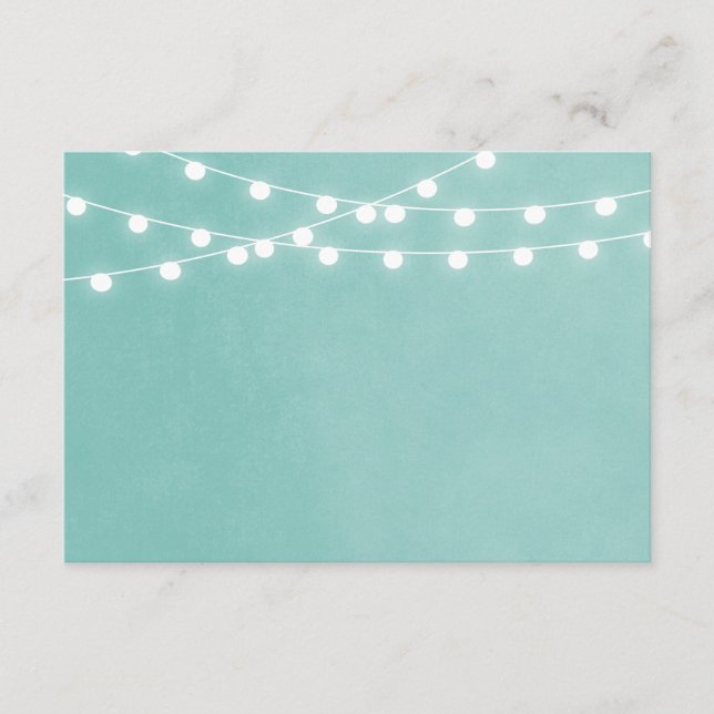 D'accompagnement Carte d'insertion Mariage Aqua String Lights (Devant)
