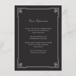 D'accompagnement Carte d'insertion Mariage Art Déco (Argent)