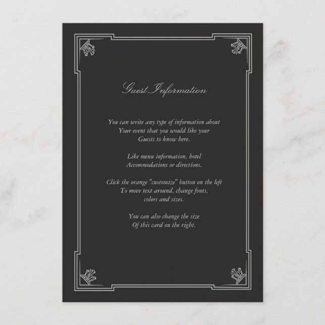 D'accompagnement Carte d'insertion Mariage Art Déco (Argent) (Devant)