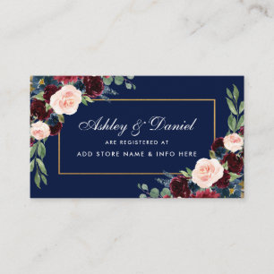 D'accompagnement Carte d'insertion mariage Burgundy Floral