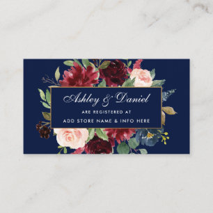 D'accompagnement Carte d'insertion mariage Burgundy Floral