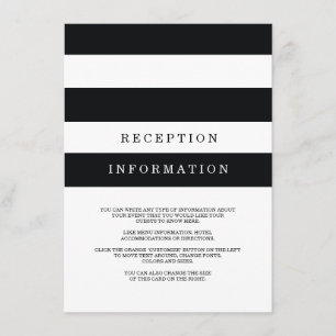 D'accompagnement Carte d'insertion Mariage Chic Black Stripes