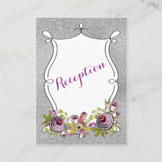 D'accompagnement Carte d'insertion mariage | Plum FAUX Silver Foil