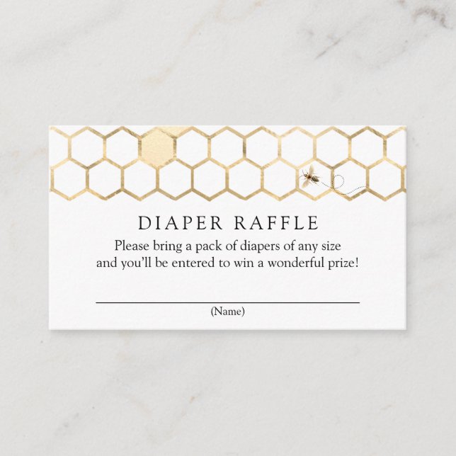 D'accompagnement Carte d'insertion moderne Golden Bee Diaper Raffle (Devant)