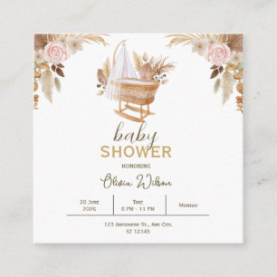 D'accompagnement Carte d'insertion pour baby shower aquarelle flora