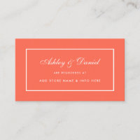 Carte d'insertion pour Mariage de corail moderne é