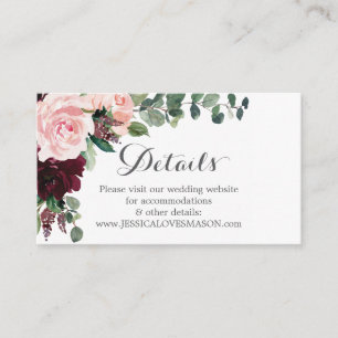 D'accompagnement Carte d'insertion pour site web de mariage Blush B