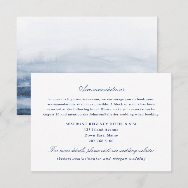 D'accompagnement Carte d'insertion pour une chambre d'hôtel - Penob (Devant / Derrière)