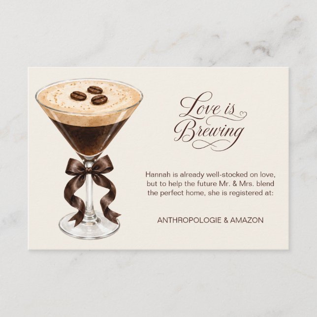 D'accompagnement Carte d'insertion QR pour le registre Love is Brew (Devant)