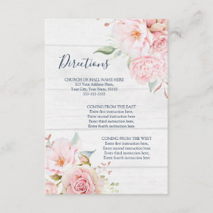 D'accompagnement Carte d'Instructions de Mariage Floral Rustique de