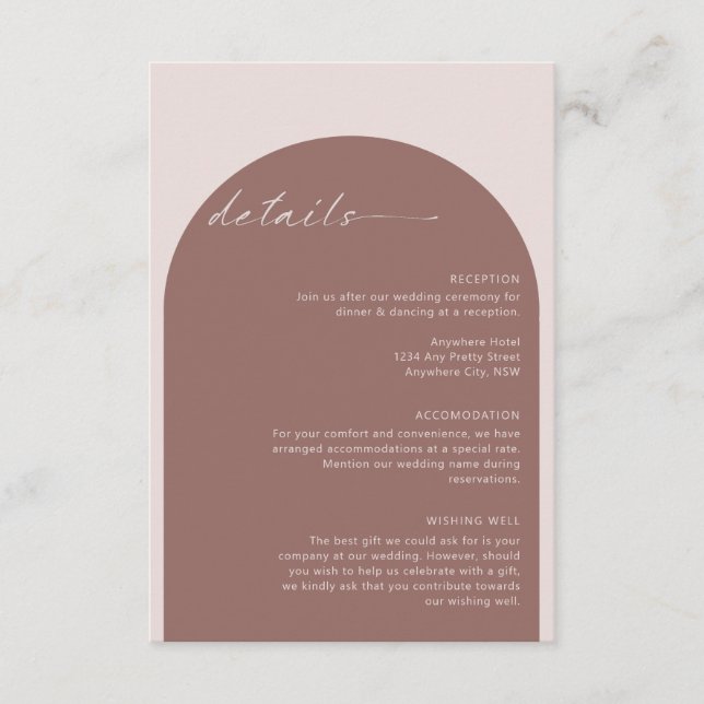D'accompagnement Carte d'invitation à détails d'arche bohème simple (Devant)