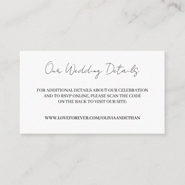 D'accompagnement Carte d'invitation avec site web de mariage et RSV (Devant)