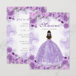 D'accompagnement Carte d'invitation d'anniversaire Sweet Sixteen Pu
